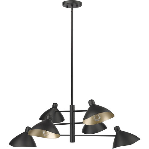 Warhol 6 Light 35 inch Matte Black Chandelier Ceiling Light